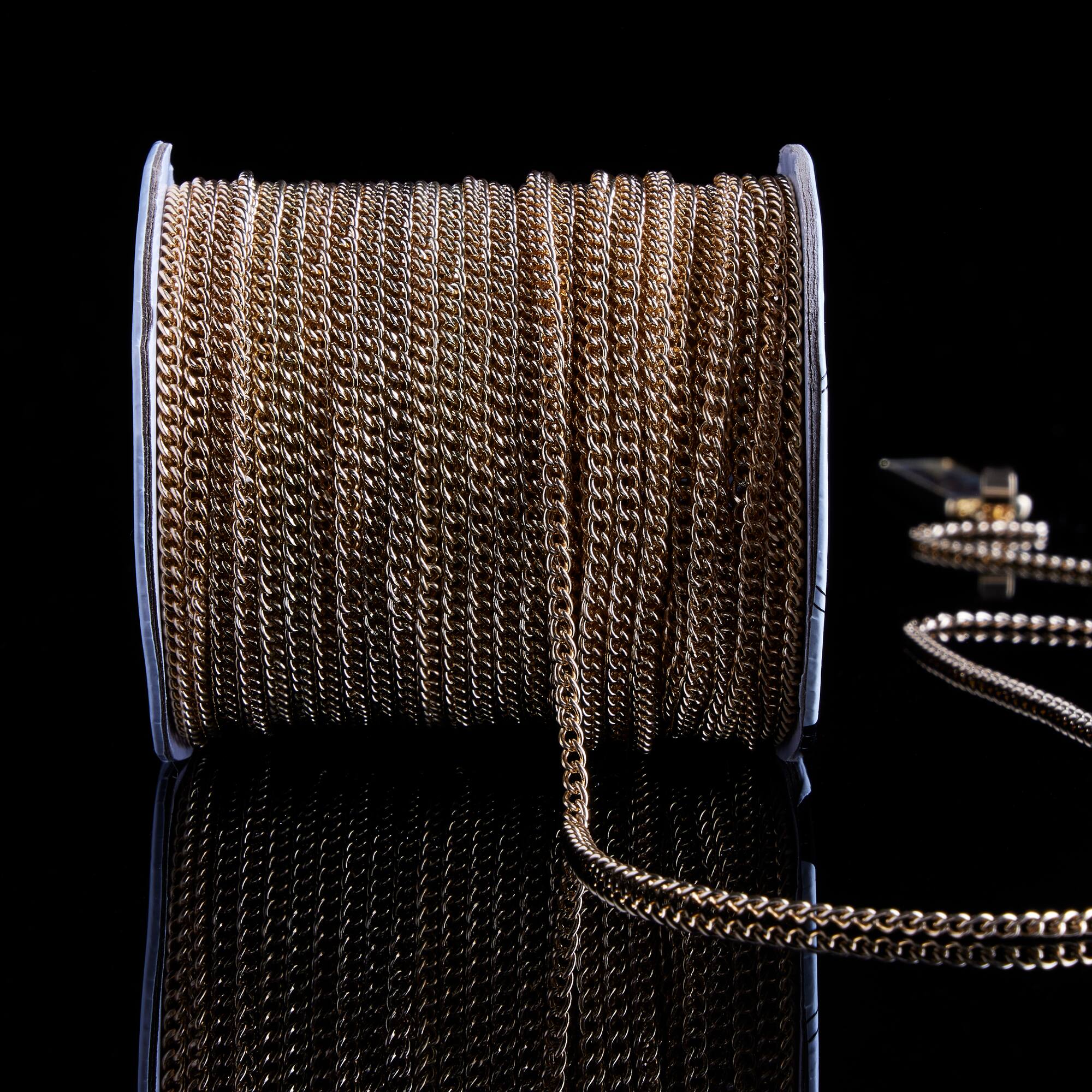 12 Pack: 10yd. Hamilton Gold Mini Curb Chain Spool by Bead Landing™